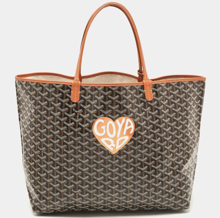 Goyard Brown Goyardine Coated Canvas and Leather Coeur Saint Louis GM Tote